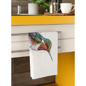 かわいい小さなカラフルハミングバード水色 キッチンタオル