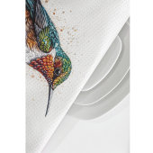 かわいい小さなカラフルハミングバード水色 キッチンタオル