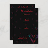 かわいい小さなカラフルハートハート サンキューカード (正面/裏面)