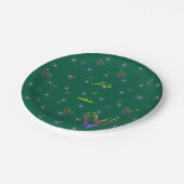 かわいい小さなカラフルハートハート ペーパープレート (アングル)