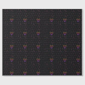 かわいい小さなカラフルハートハート ラッピングペーパー (フラット)