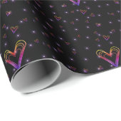 かわいい小さなカラフルハートハート ラッピングペーパー (ロールコーナー)