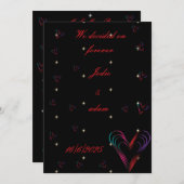 かわいい小さなカラフルハートハート 招待状 (正面/裏面)