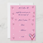 かわいい小さなカラフルハートハート 招待状 (裏面)