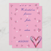 かわいい小さなカラフルハートハート 招待状 (正面/裏面)