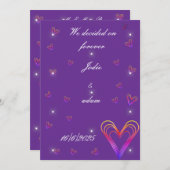 かわいい小さなカラフルハートハート 招待状 (正面/裏面)