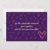 かわいい小さなカラフル心 サンキューカード (裏面)