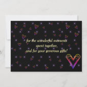 かわいい小さなカラフル心 サンキューカード (裏面)