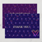 かわいい小さなカラフル心 サンキューカード (正面/裏面)