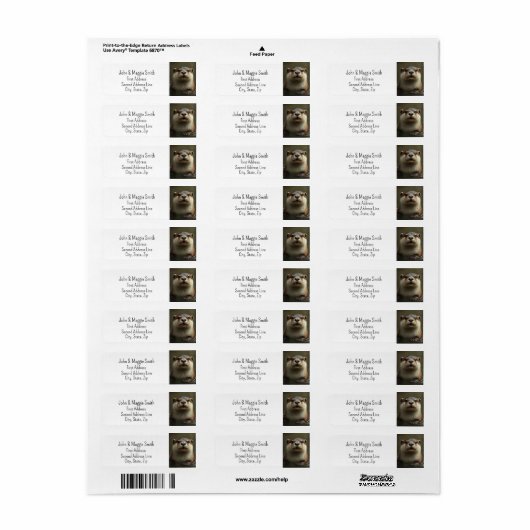 かわいい小さなカワウソ野生動物の自然 ラベル (フルシート)