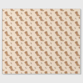 かわいい小さなカワウソ ラッピングペーパー (フラット)