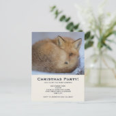 かわいい小さなキツネが冬の写真のクリスマスを丸めた インビテーションポストカード (スタンド正面)