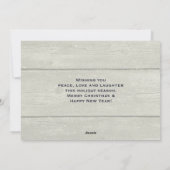 かわいい小さなキツネが冬の写真のクリスマスを丸めた シーズンカード (裏面)