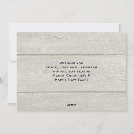 かわいい小さなキツネが冬の写真のクリスマスを丸めた シーズンカード (裏面)