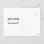 かわいい小さなキツネが冬の写真のクリスマスを丸めた シーズンポストカード (裏面)