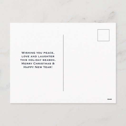 かわいい小さなキツネが冬の写真のクリスマスを丸めた シーズンポストカード (裏面)