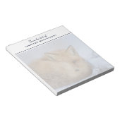 かわいい小さなキツネが冬の写真を丸めた ノートパッド (アングル)