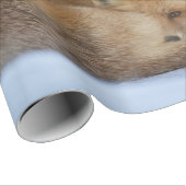 かわいい小さなキツネが冬の写真を丸めた ラッピングペーパー (ロールコーナー)