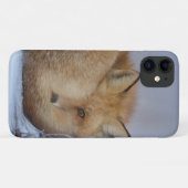かわいい小さなキツネが冬の写真を丸めた Case-Mate iPhoneケース (裏面(横))