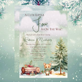 かわいい小さなキツネが赤ちゃんシャワーを浴びている 招待状