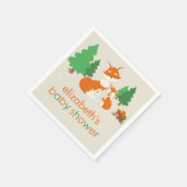 かわいい小さなキツネとママ赤ちゃんシャワー紙ナプキンス スタンダードカクテルナプキン (角)