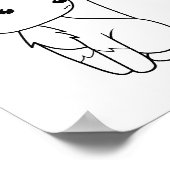 かわいい小さなキツネのカラーリングページ ポスター (角)