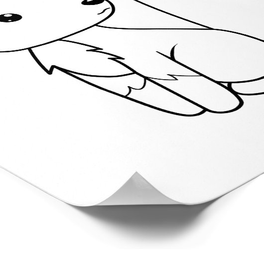 かわいい小さなキツネのカラーリングページ ポスター (角)