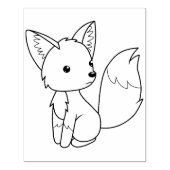 かわいい小さなキツネのカラーリングページ ラバースタンプ (インプリント)
