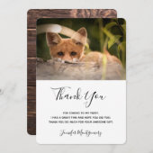 かわいい小さなキツネの写真 サンキューカード (正面/裏面)