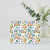 かわいい小さなキツネの柄 シーズンポストカード (スタンド正面)