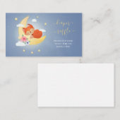 かわいい小さなキツネの赤ちゃんシャワーおむつラッフル エンクロージャーカード (正面/裏面)