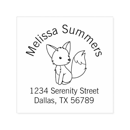 かわいい小さなキツネアーチアドレス セルフインキングスタンプ (デザイン)