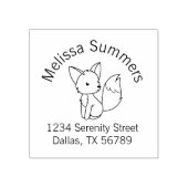 かわいい小さなキツネアーチアドレス ラバースタンプ (インプリント)