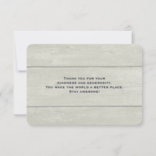 かわいい小さなキツネカール冬の写真ありがとう サンキューカード (裏面)