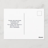 かわいい小さなキツネカール冬の写真ありがとう ポストカード (裏面)