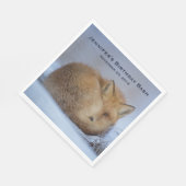 かわいい小さなキツネカール冬の写真誕生日 スタンダードランチョンナプキン (角)