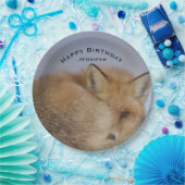 かわいい小さなキツネカール冬の写真誕生日 ペーパープレート (パーティー)