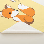 かわいい小さなキツネ蝶を見る黄色 シェルパブランケット (3/4)