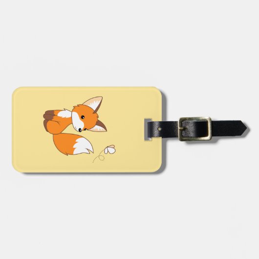 かわいい小さなキツネ蝶を見る ラゲッジタグ (正面横)