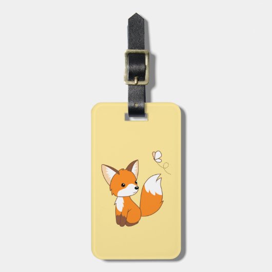 かわいい小さなキツネ蝶を見る ラゲッジタグ (正面縦)