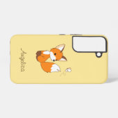 かわいい小さなキツネ蝶を見る SAMSUNG GALAXYケース (裏面横)