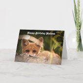 かわいい小さなキツネ誕生日 カード (正面)