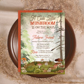 かわいい小さなキノコが赤ちゃんシャワーの途中にある 招待状