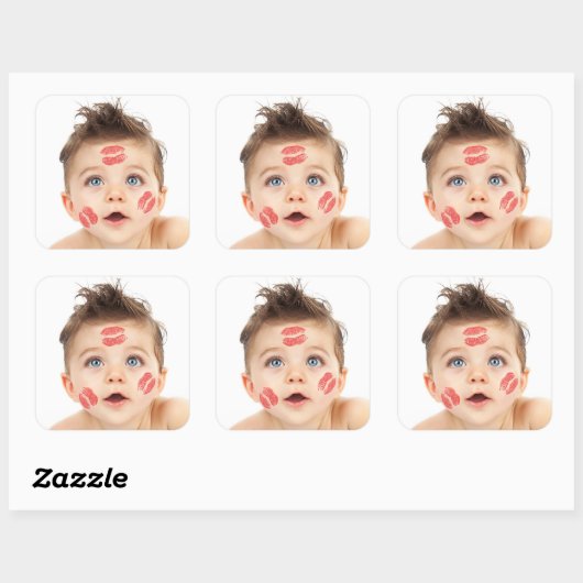 かわいい小さなキューピッドの写真 スクエアシール (シート)