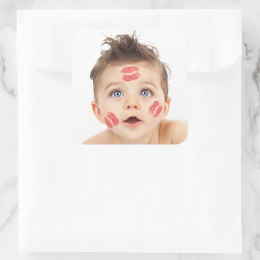 かわいい小さなキューピッドの写真 スクエアシール (バッグ)