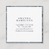 かわいい小さなキラキラ金ゴールド星花 スクエア名刺 (裏面)