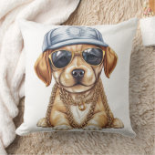かわいい小さなギャングの子犬の服と帽子 クッション (ブランケット)