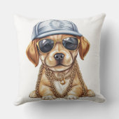 かわいい小さなギャングの子犬の服と帽子 クッション (裏面)