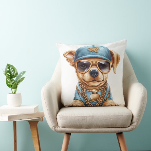 かわいい小さなギャングの子犬の服と帽子 クッション (椅子)