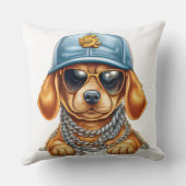 かわいい小さなギャングの子犬の服と帽子 クッション (裏面)